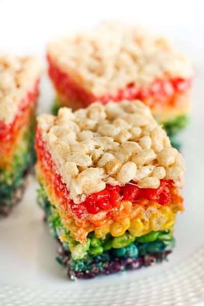 Rainbow Rice Krispies Treats