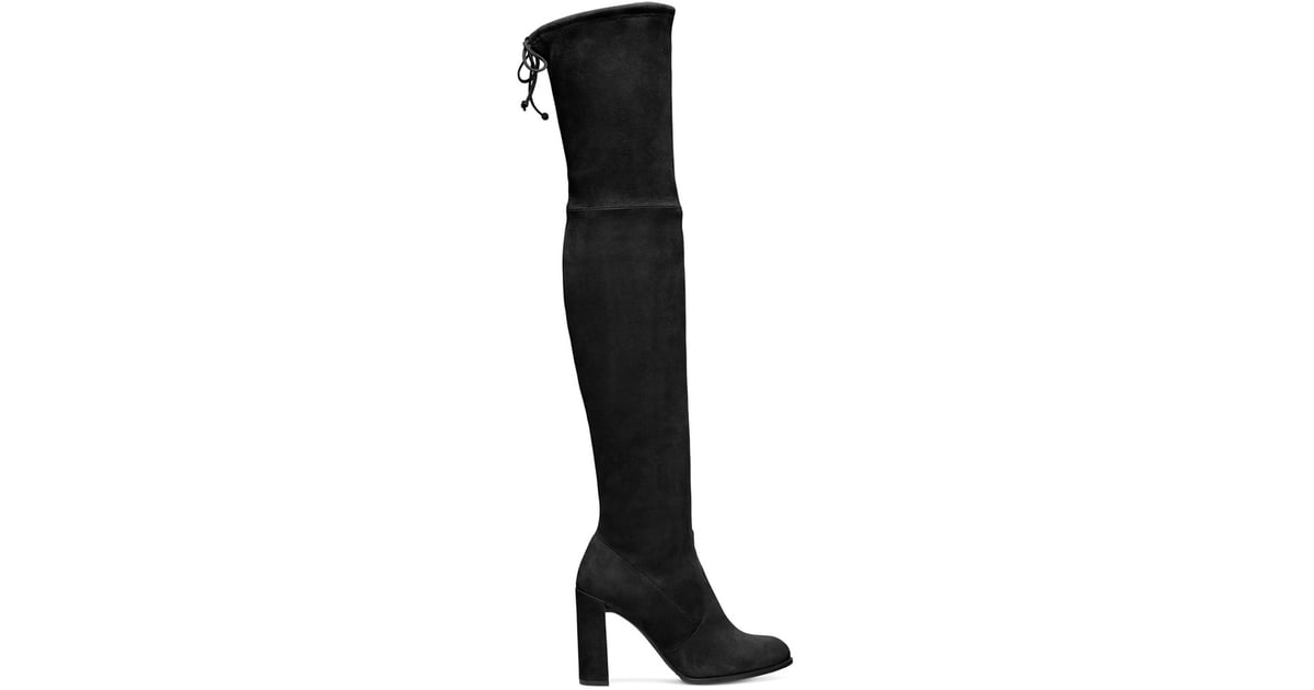 Stuart Weitzman Hiline Boots | Angelina Jolie Wearing Black Suede Boots ...