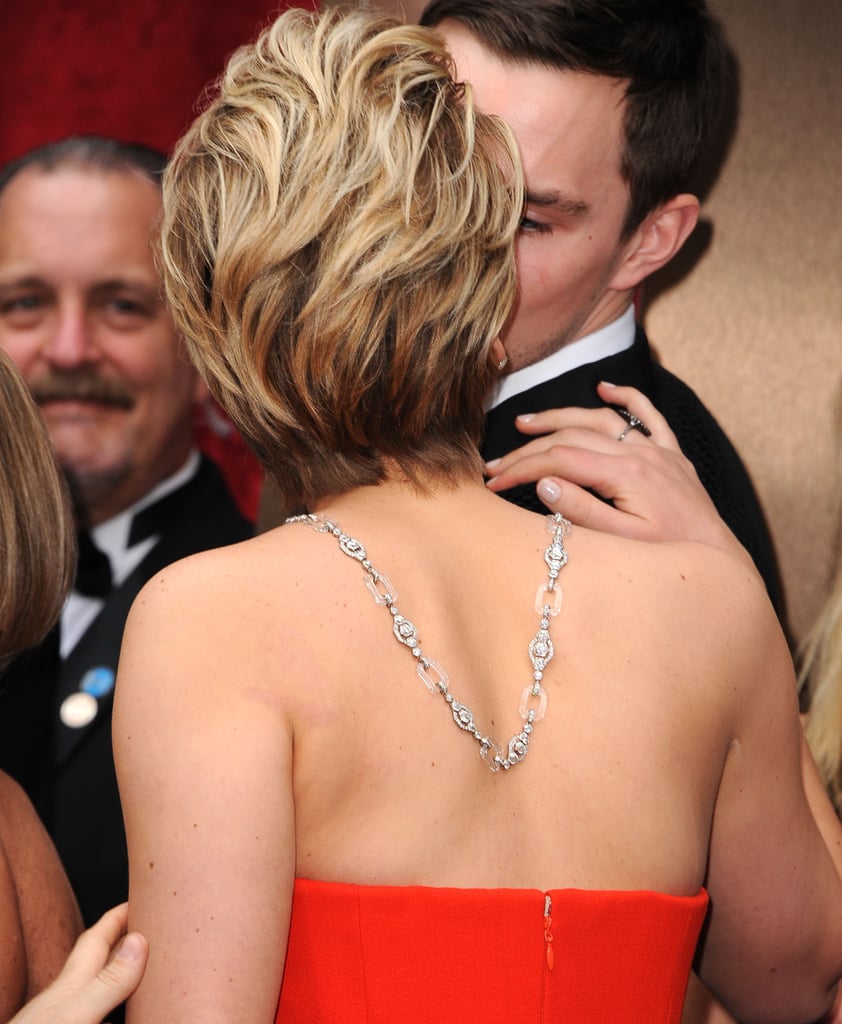 Jennifer Lawrence snuck in a kiss with boyfriend Nicholas Hoult on | Best Kisses at 2014 Award ...