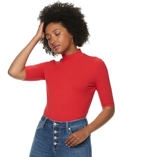 POPSUGAR Elbow Sleeve Mockneck Top