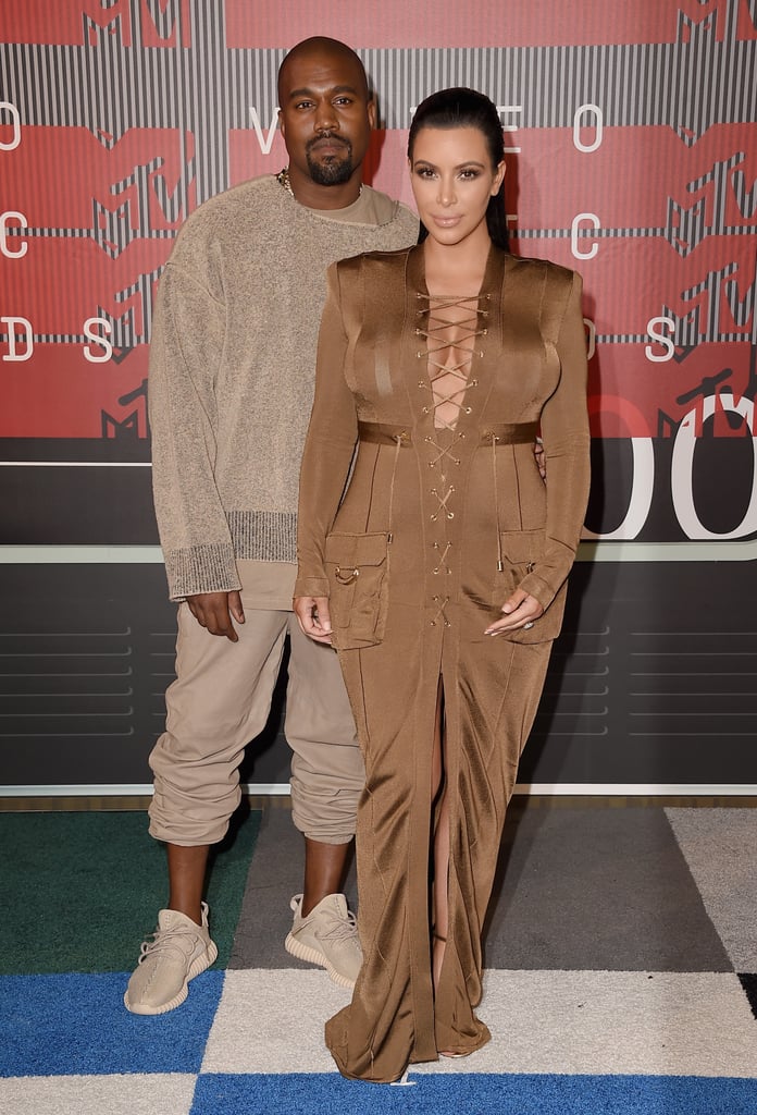 Kim Kardashian and Kanye West MTV VMAs Red Carpet 2015