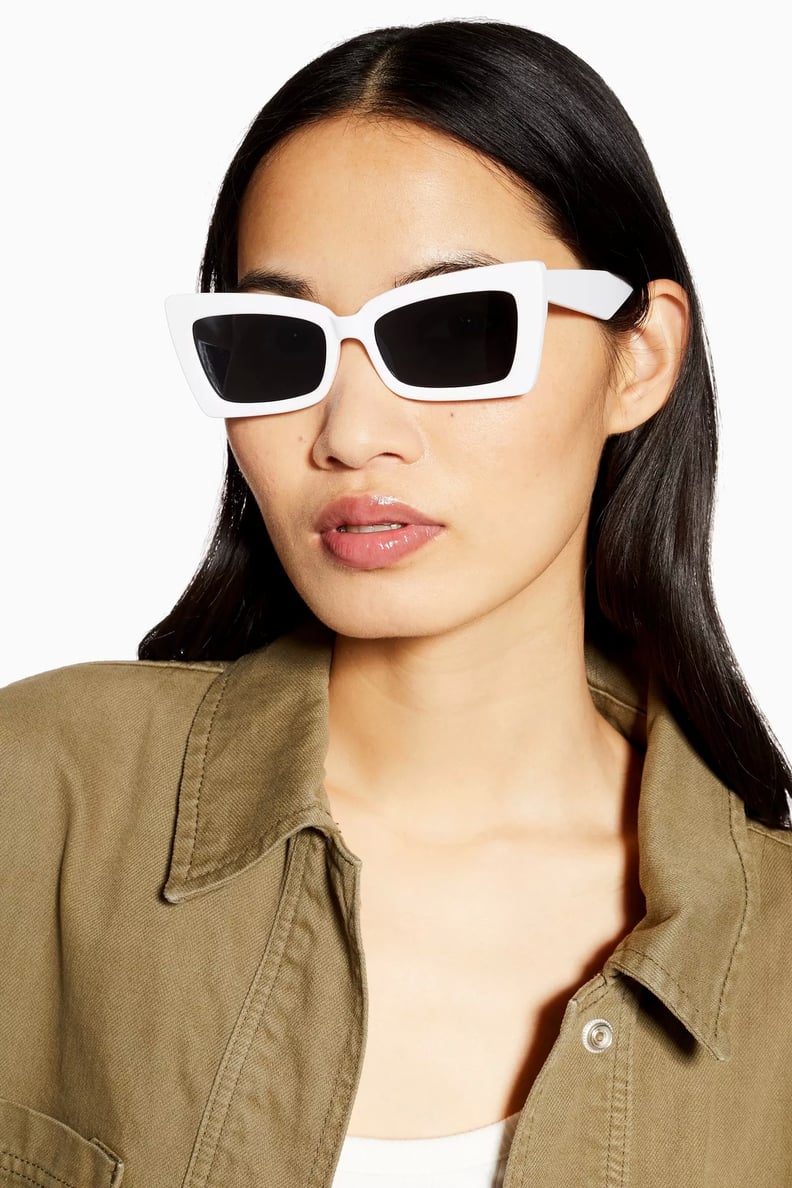 Topshop Koko White Feline Sunglasses