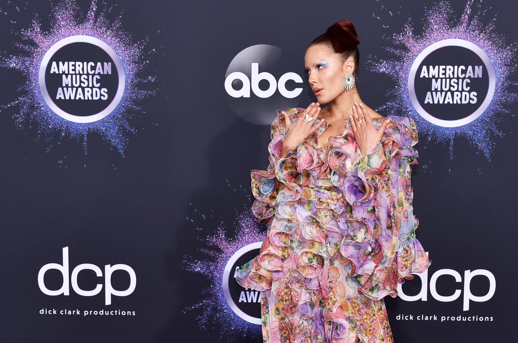 Halsey's Groovy Floral Gown and Butterfly Rings at the AMAs