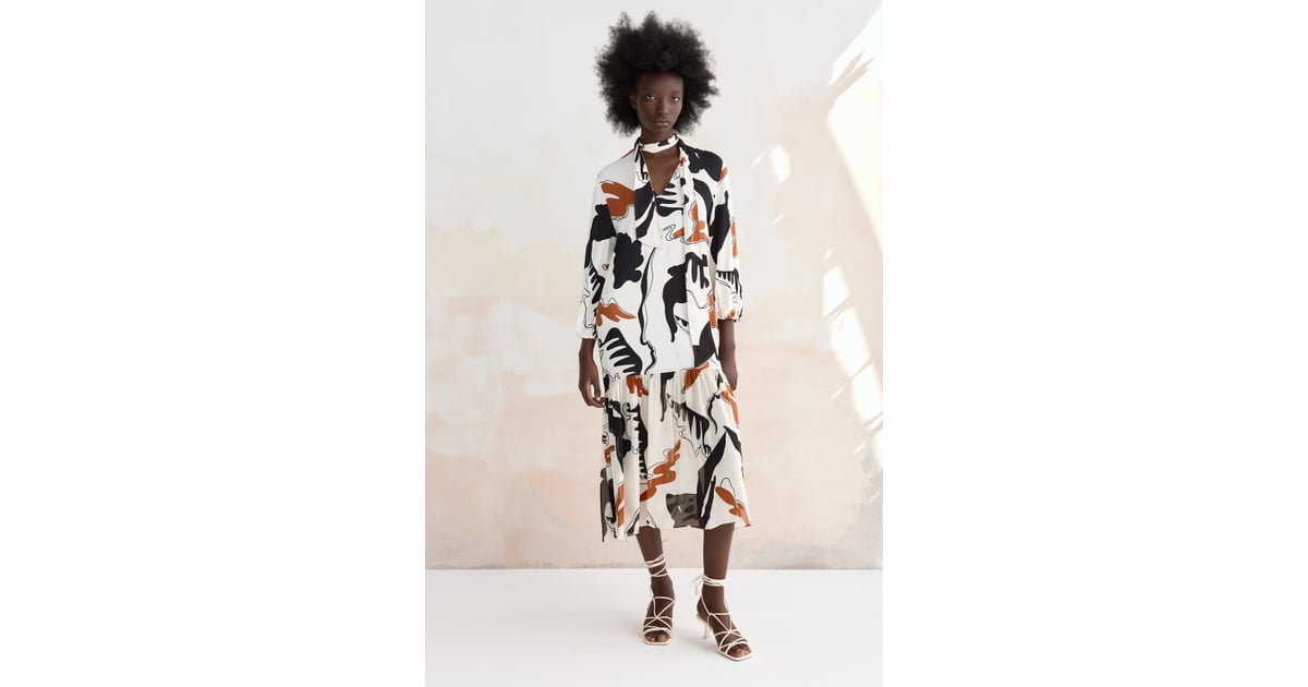 zara abstract print dress