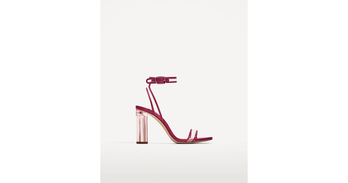 vinyl high heel sandals zara