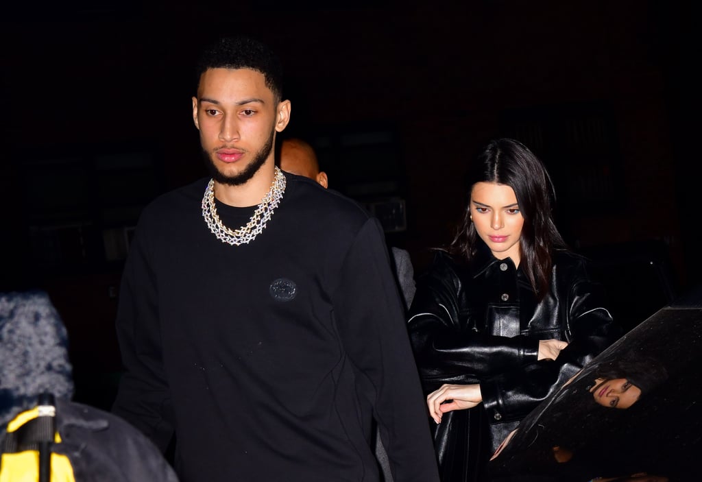 Kendall Jenner in Fuzzy Heels With Ben Simmons February 2019