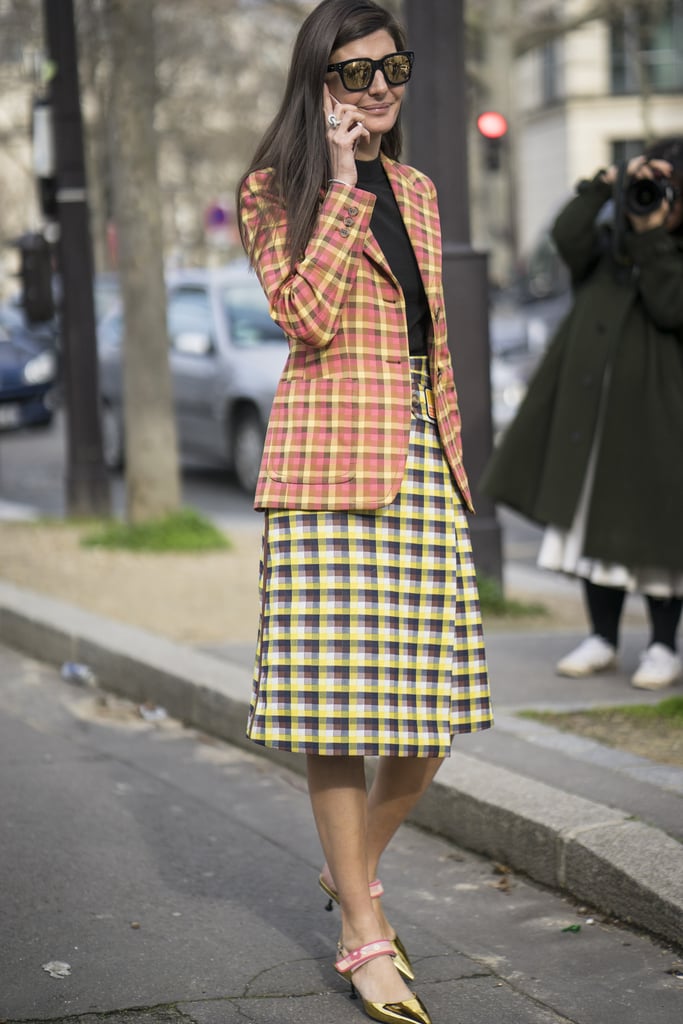Get a little more playful with your suit separates and mix and match to pull off a sunny, bold color palette, just like Giovanna Engelbert.