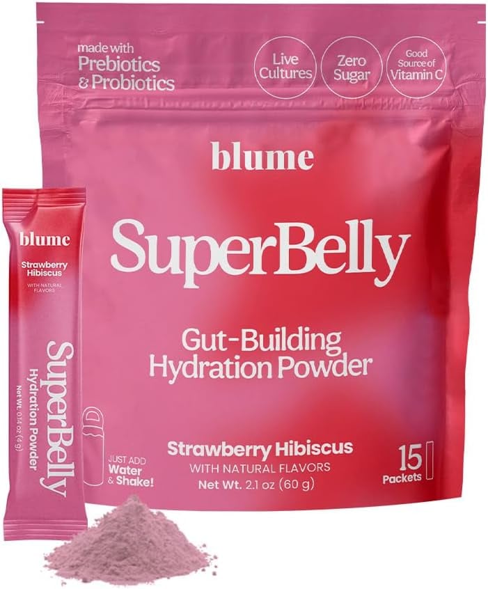 Blume SuperBelly Gut Health and On-The-Go Hydration Packet ($29, originally $32)
Whether you walk, run, hit the gym, or simply lounge around the house, a hydration powder can help. This one from Blume contains gut-supporting ingredients like prebiotics, probiotics, and fermented apple cider vinegar for better digestion. Once you try it, you'll never go back.