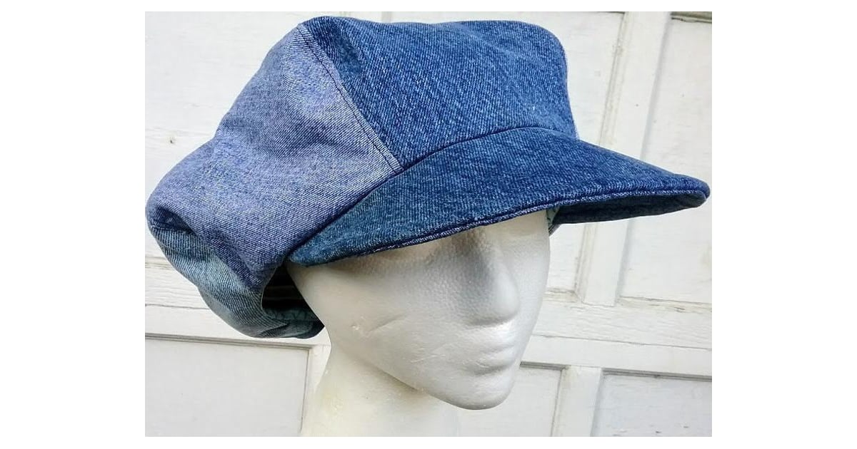 Denim Newsboy Hat Fashion Mens Six Panel Applejack Gatsby Cap | Harry