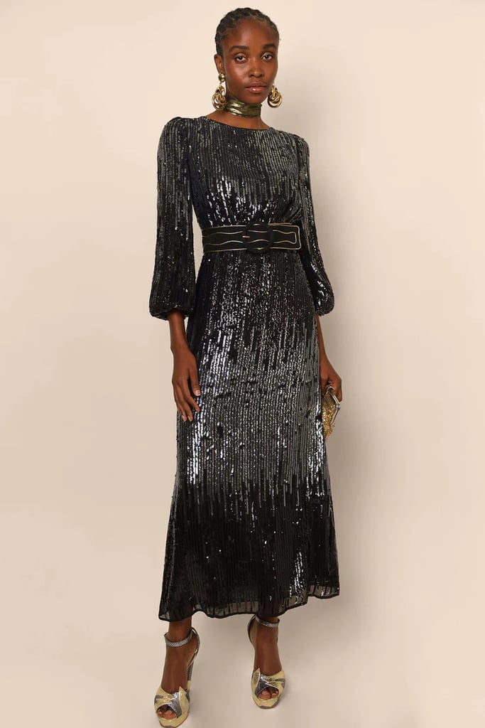 Black Wedding Dresses: Rixo Coco Sequin Midi Dress