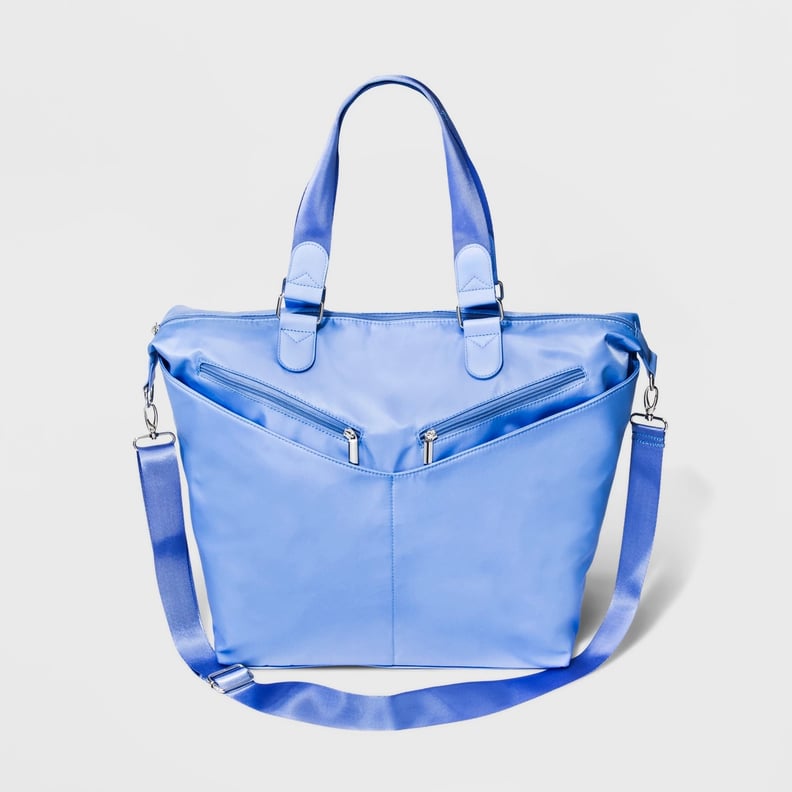 Double Zip Pocket Weekender Bag in Blue