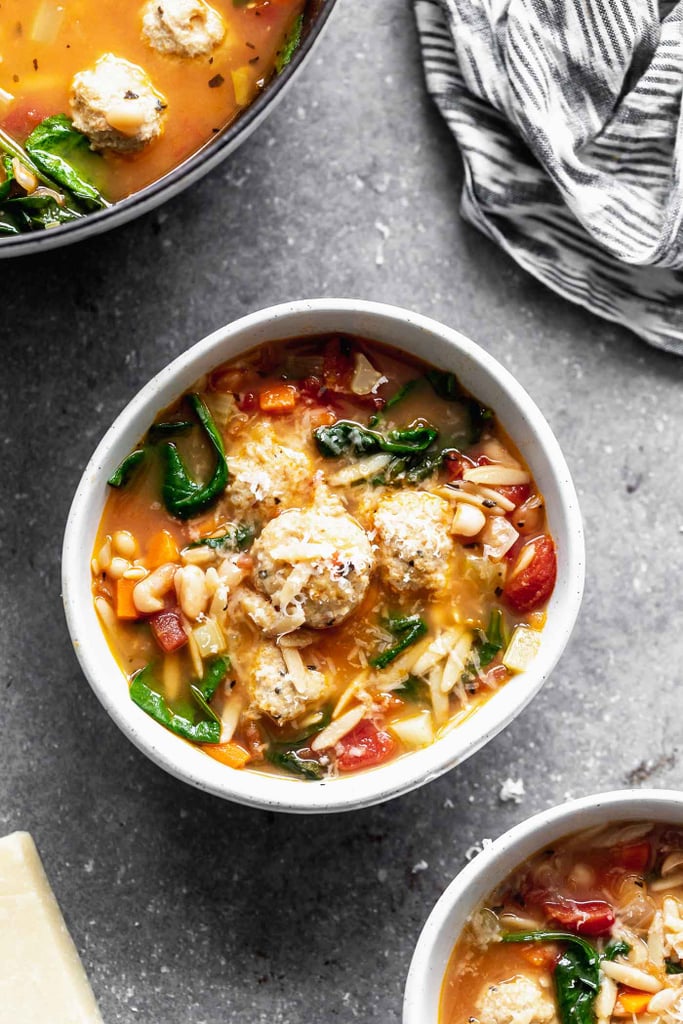 Italian Minestrone Soup with Chicken Meatballs