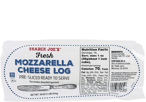 Trader Joe's Fresh Mozzarella Cheese Log