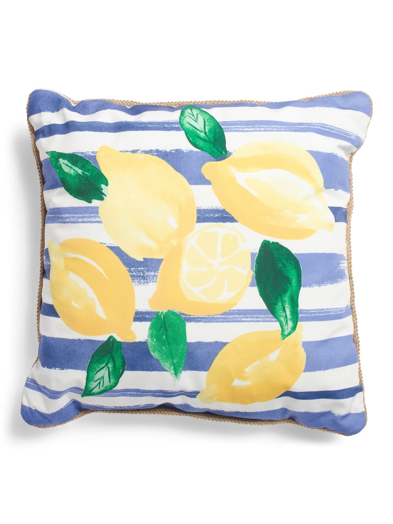 Indoor Outdoor Lemon Stripe Pillow