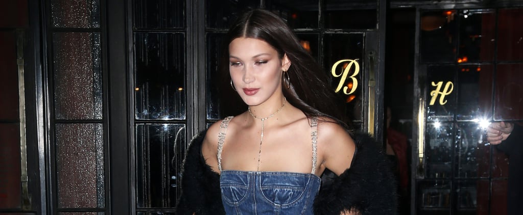 Bella Hadid Wearing a Denim Dior Dress