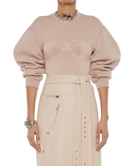 Alexander McQueen Bustier Ribbed Sweater