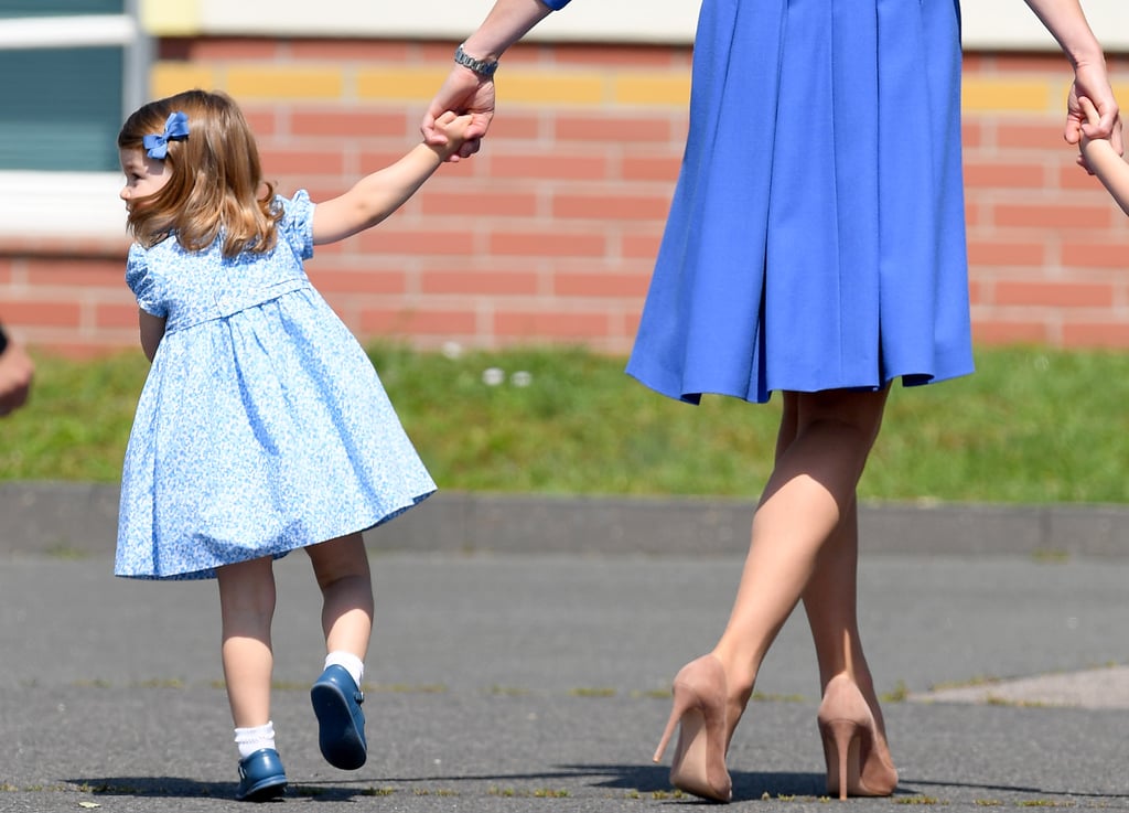Princess Charlotte wears socks trimmed with subtle details, folded at the ankle.