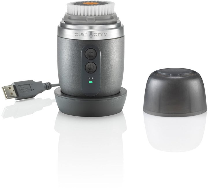 Meet the sleek, bro-approved version of the cult favorite oscillating face brush — it's been reimagined into a smaller pod-like shape. It works the same way that the original does, with tiny bristles swooshing over skin (with over 300 movements per second) to gently wash away any bit of pore-clogging gunk and reveal a freshly cleansed face. The shorter bristles are specifically designed for men’s thicker and typically oiler skin. It even has special settings for men with and without beards. Bonus: he'll stop stealing your brush every morning.
Clarisonic Cleansing Device Alpha Fit Men's Gray ($189)