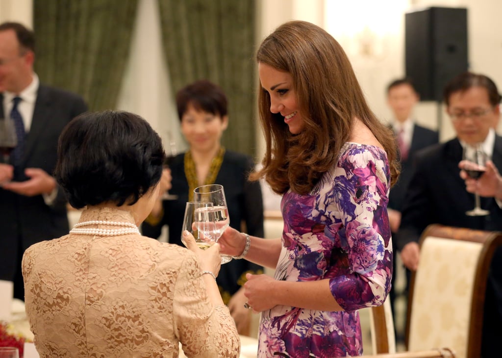 The three-quarter length sleeves provided a more modest feel to Kate's Prabal Gurung sheath.
The three-quarter length sleeves provided a more modest feel to Kate's Prabal Gurung sheath.