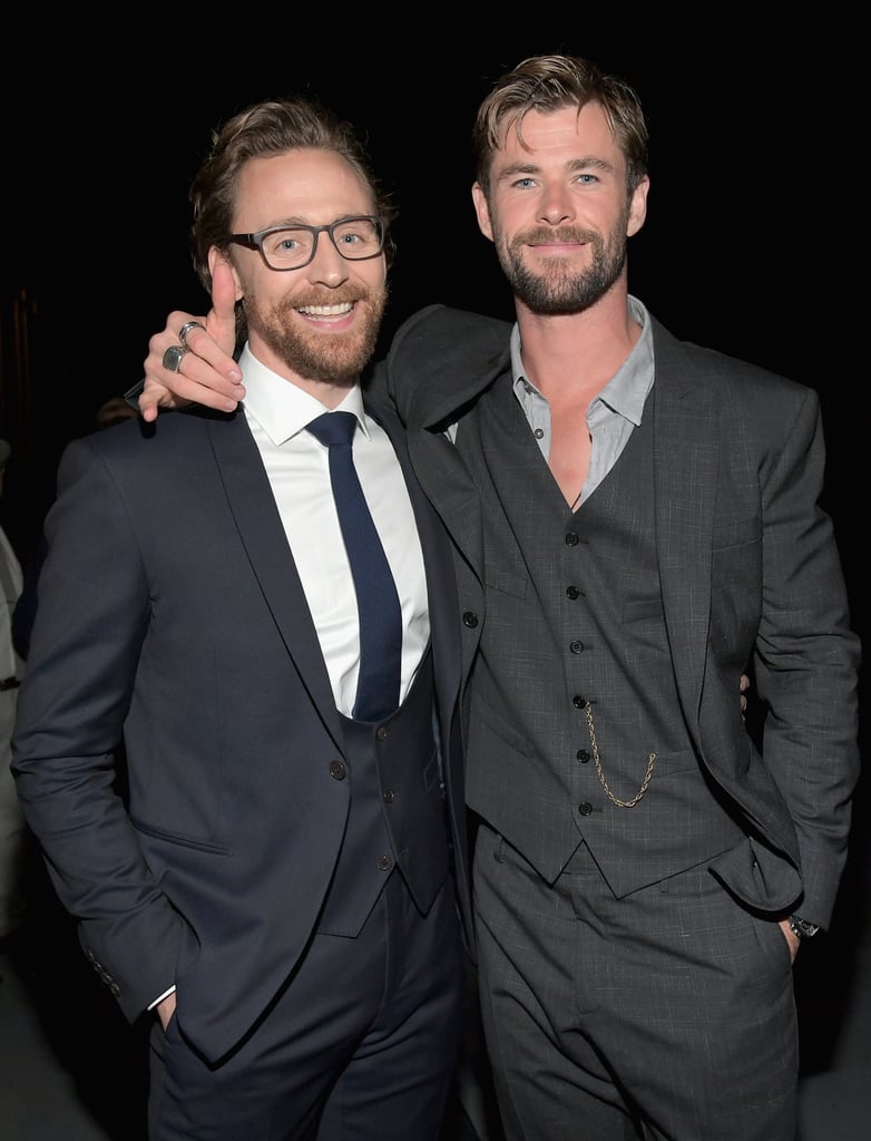 Pictured: Tom Hiddleston and Chris Hemsworth