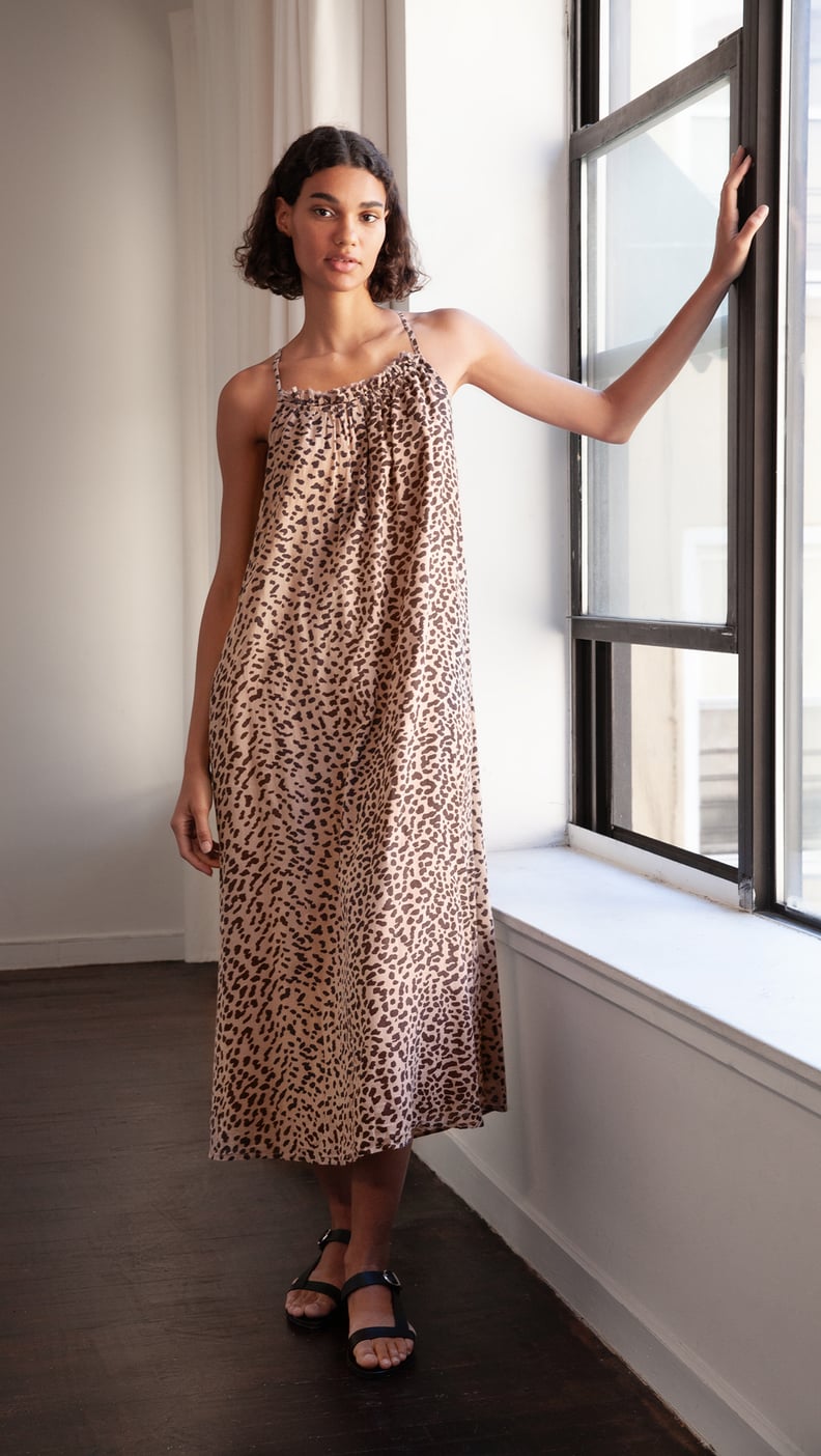 Sundry Leopard Strappy Maxi Dress