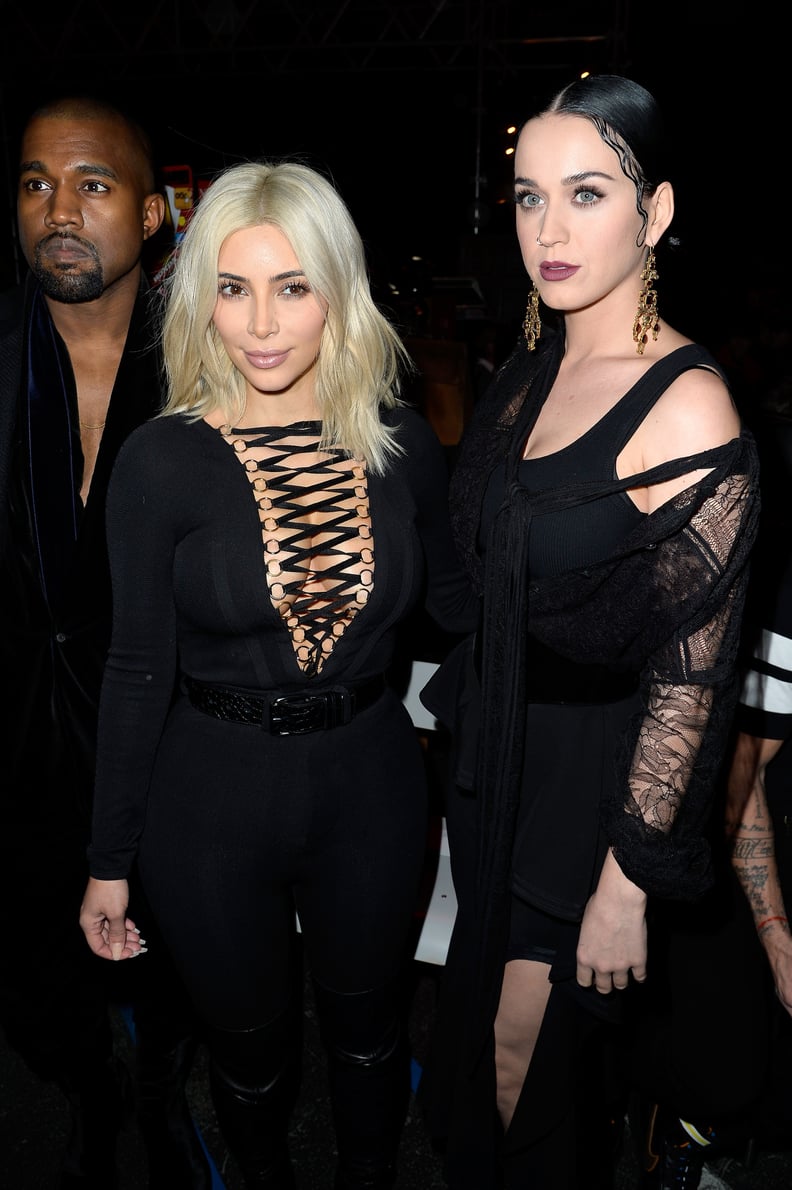Blond Kim Kardashian With Kanye West and Katy Perry