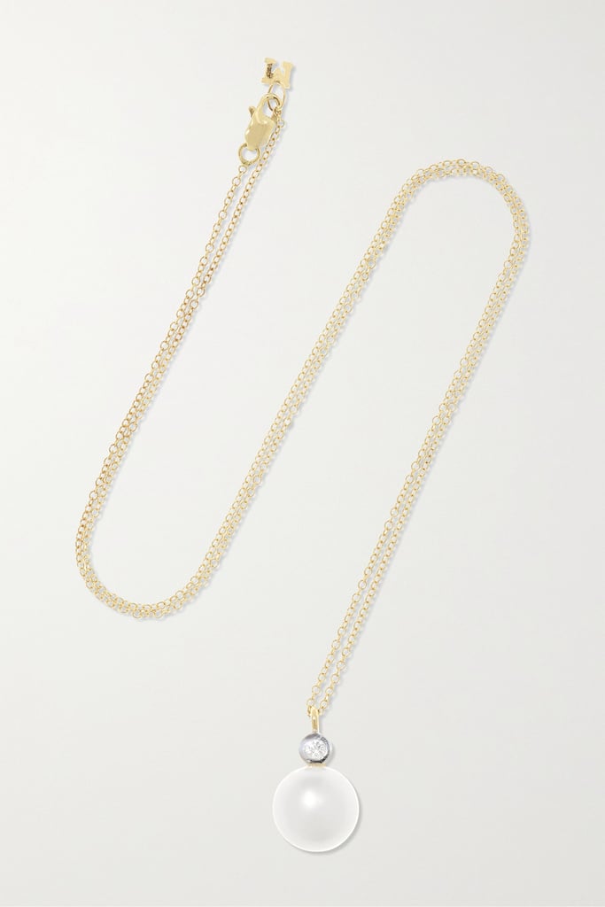 Mateo 14-Karat Gold Pearl and Diamond Dot Necklace