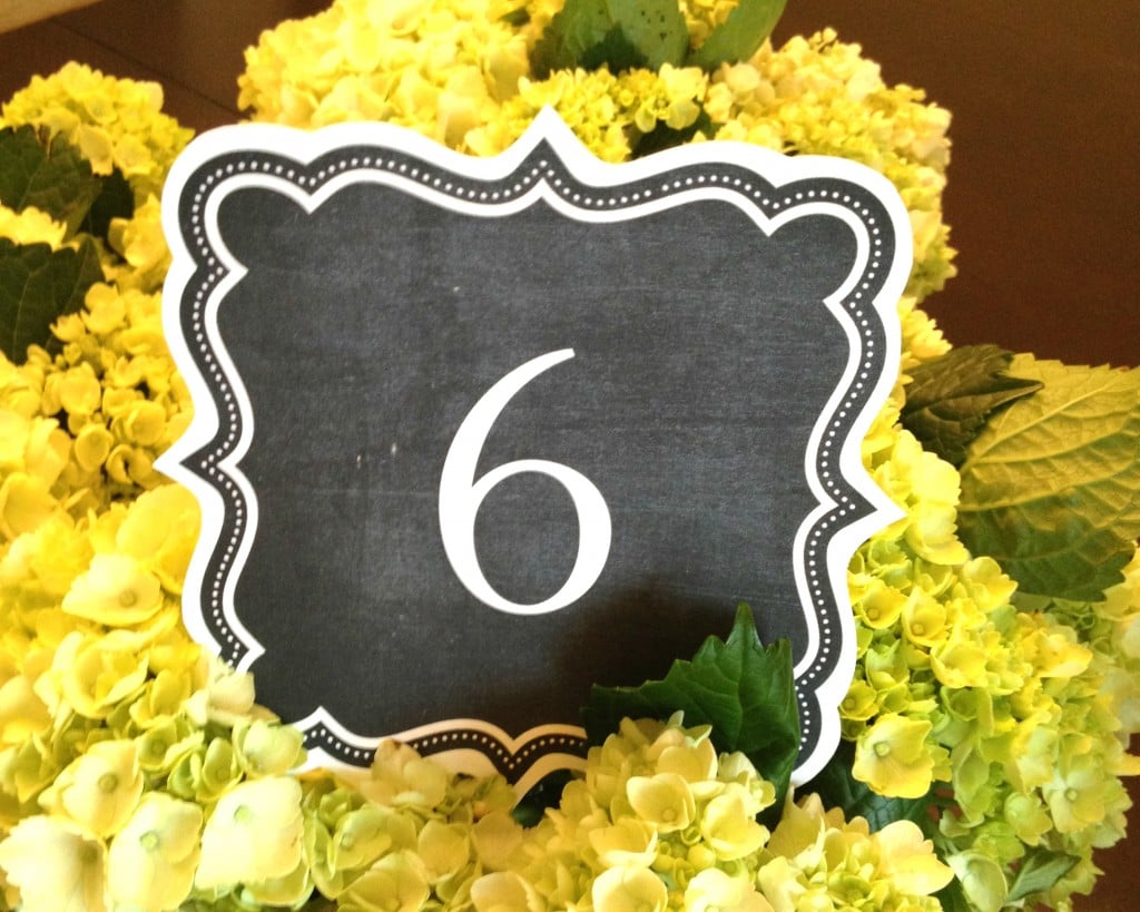 Chalkboard Table Numbers