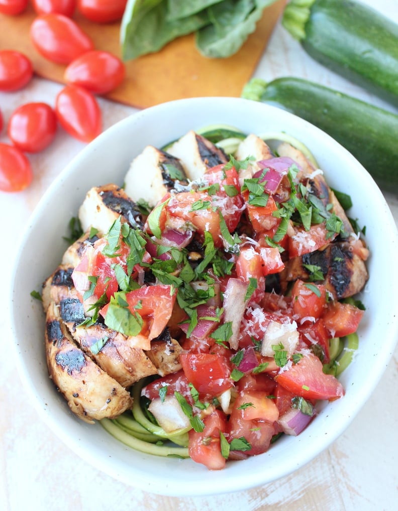 Bruschetta Grilled Chicken Zoodle Bowls