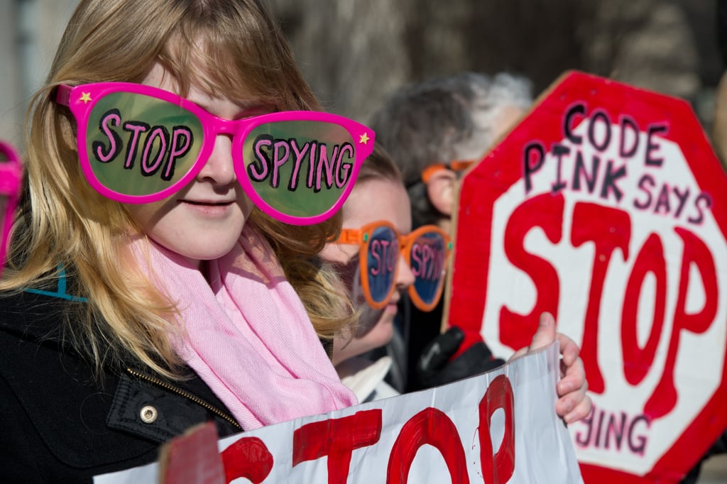 In Washington DC, activists rallied against NSA surveillance while President Barack Obama delivered a speech.
