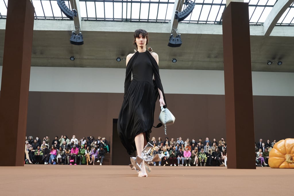 Loewe's Silver Bow Heels During Its Autumn 2022 Runway Show