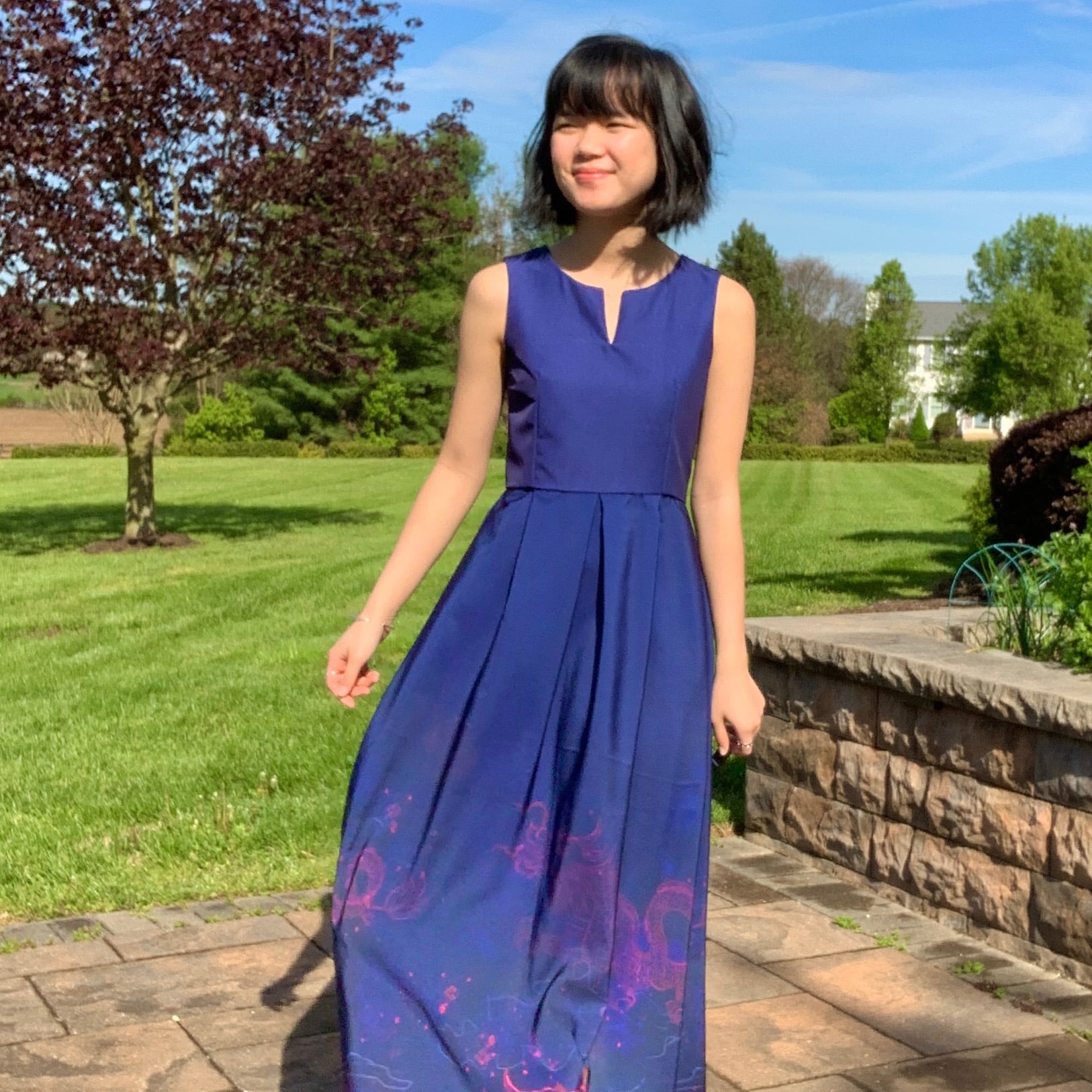 sisters point gloss dress light blue