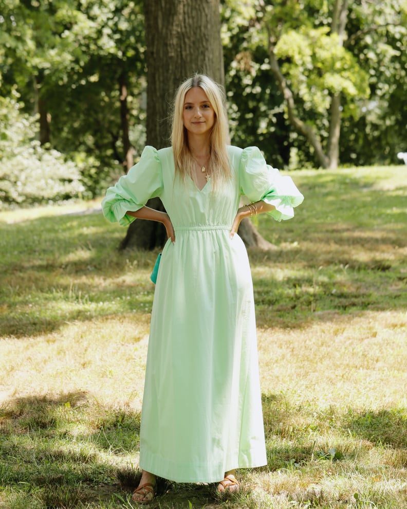 The Drop Women's Spearmint Green Loose Fit V-Neck Balloon Sleeve Maxi Dress by @thefashionguitar