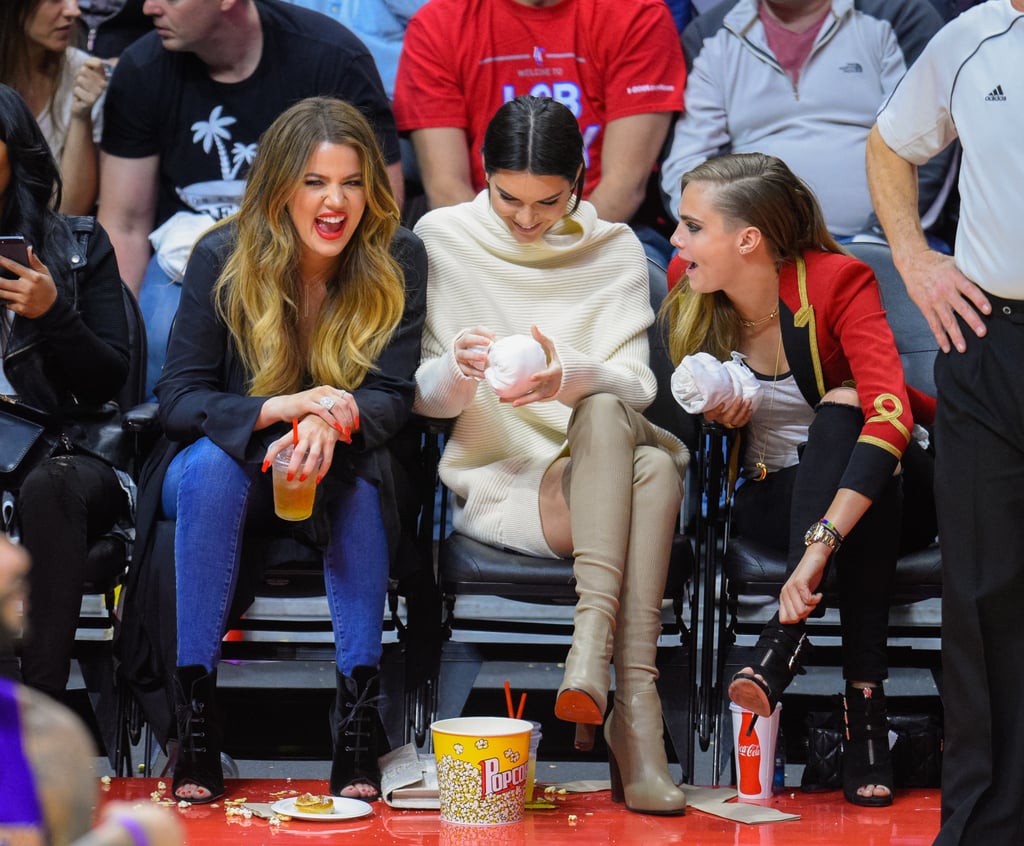 Cara Delevingne and Kendall Jenner at Lakers Basketball Game