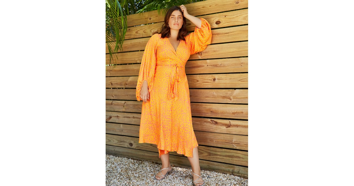 bishop sleeve wrap dress