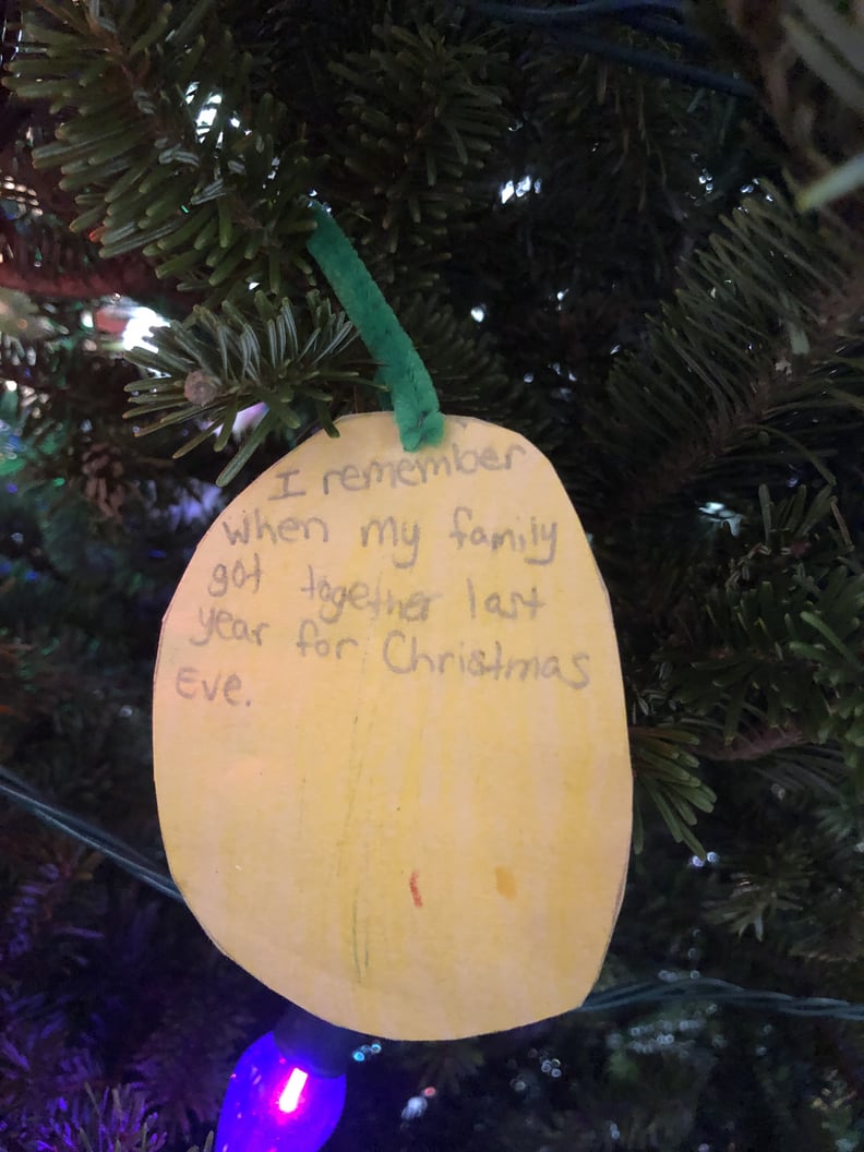 This Paper Ornament With a Very Unimaginative Sentence Written on It