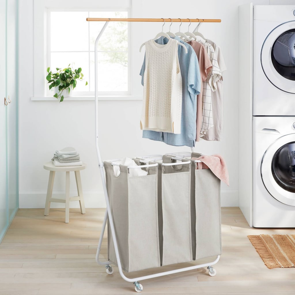 For the Laundry Room: Brightroom Rolling Triple Laundry Sorter With Hangbar