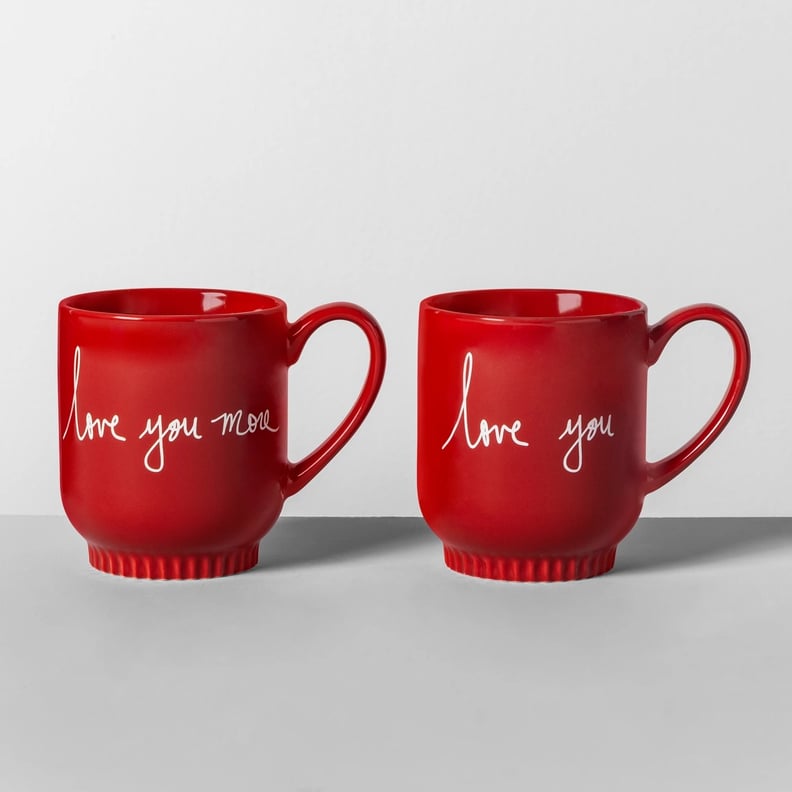 17oz 2pk Porcelain Love You And Love You More Mug Set Red