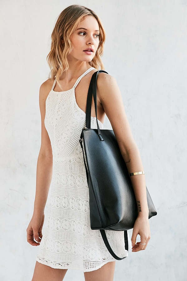 Silence + Noise Zip Pebbled Faux Leather Tote Bag