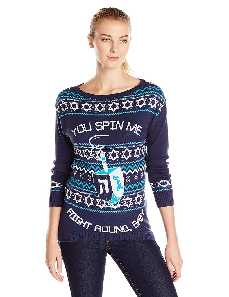 Isabella's Closet "You Spin Me Right Round, Baby" Dreidel Hannukkah Sweater