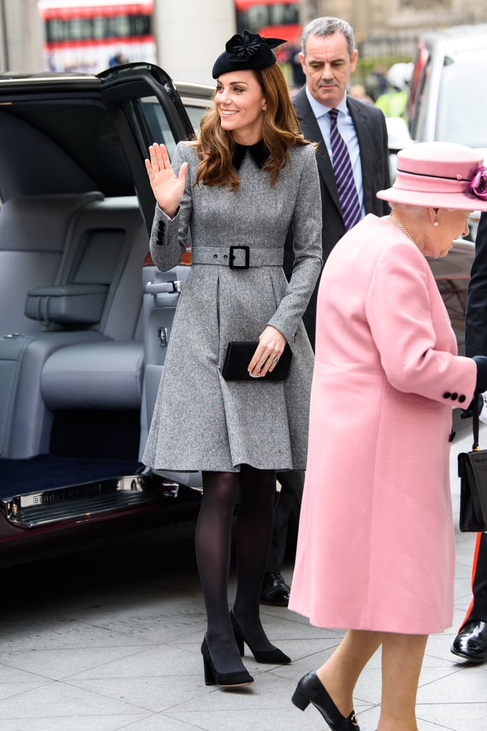 Kate Middleton Grey Coat Dress March 2019