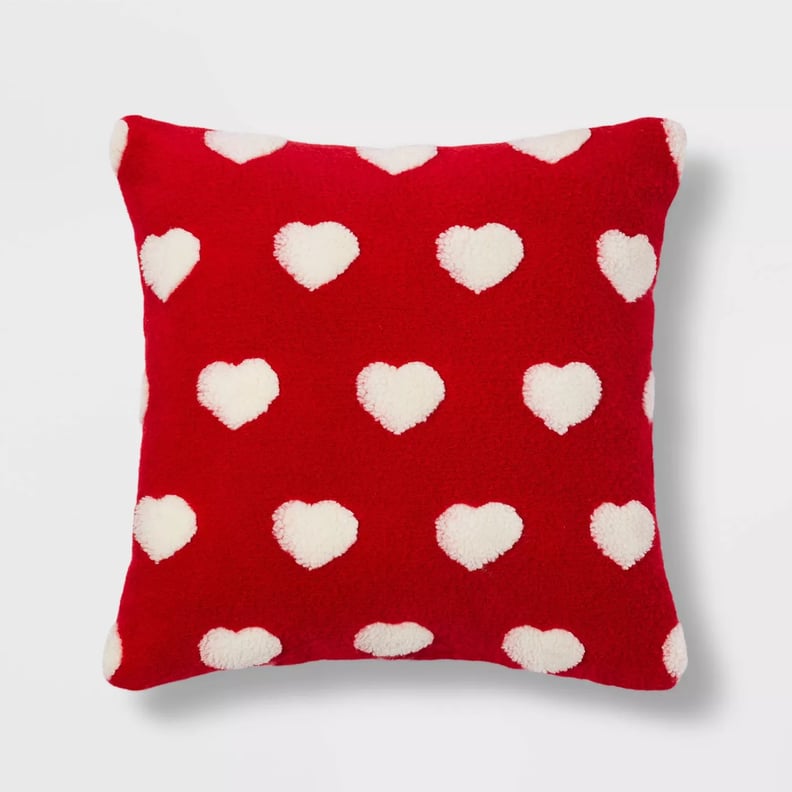 Square Sherpa Valentine's Day Hearts Pillow