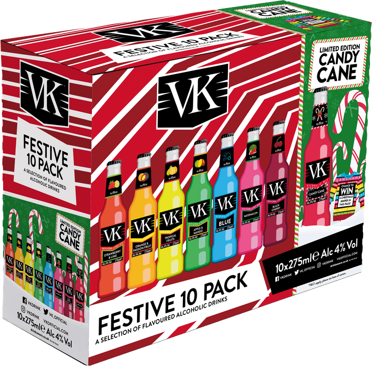 VK Festive 10 Pack VK Limited Edition Candy Cane Vodka Drink