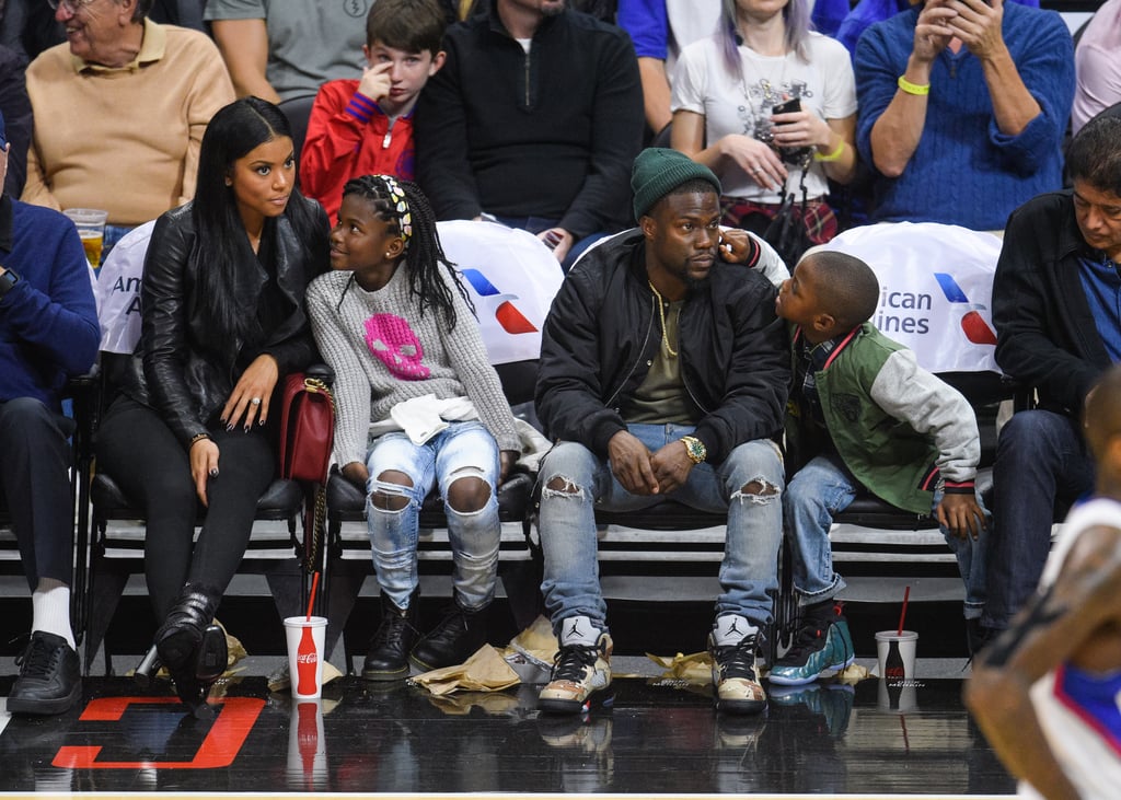 Kevin Hart and His Kids at an LA Clippers Game Nov. 2015
