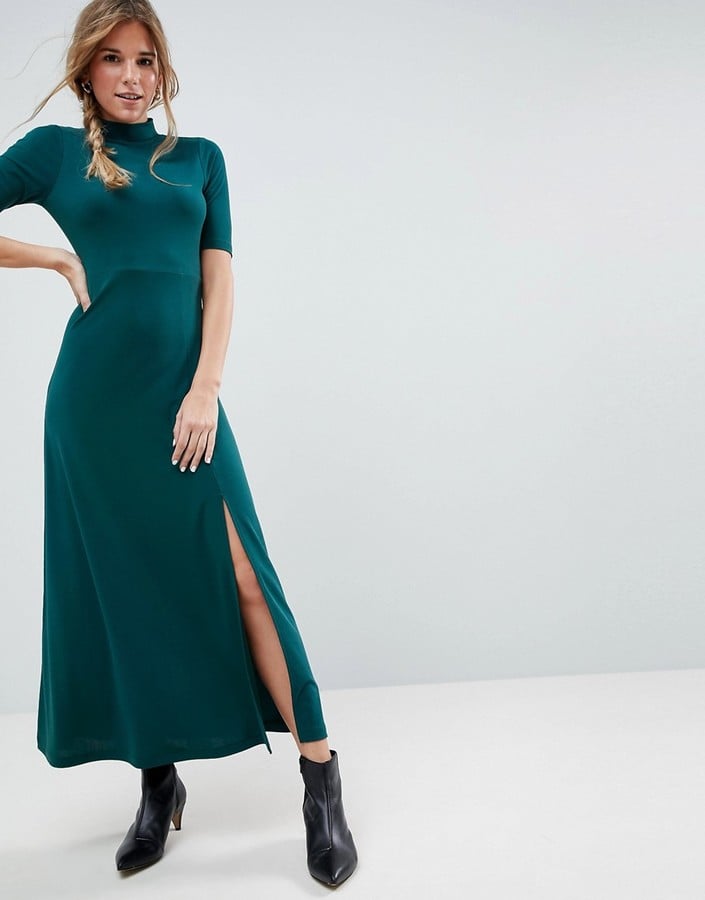 ASOS Crepe Maxi Dress With Sweetheart Back