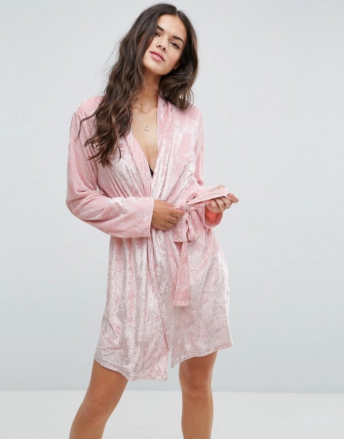 ASOS Crushed Velvet Mini Robe | Selena Gomez's Pink Robe in 