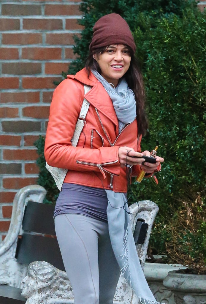 Michelle Rodriguez looked ready to work up a sweat in NYC on Wednesday.