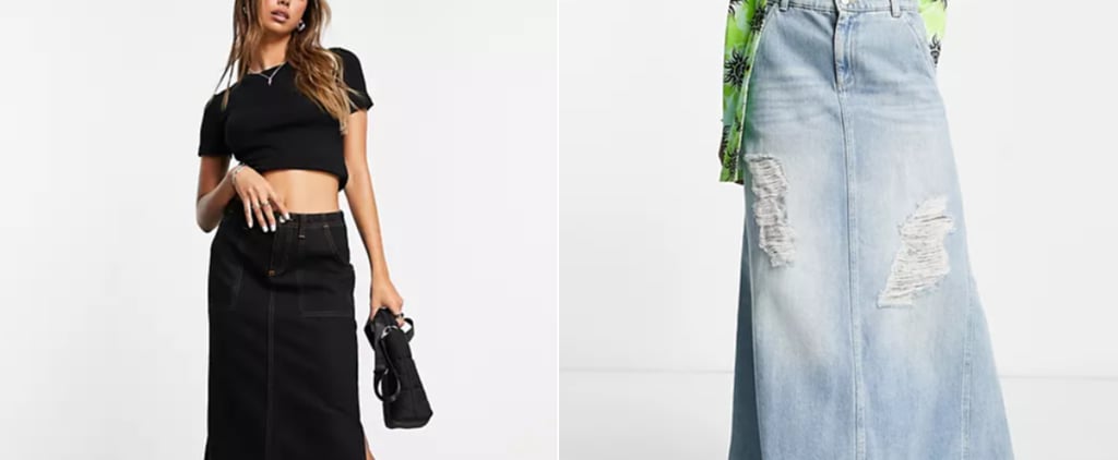 Our Favorite Denim Midi and Maxi Skirts