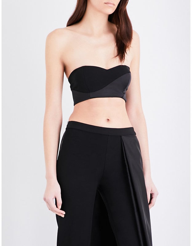 Caitlin Price Bandeau crepe and satin cropped top