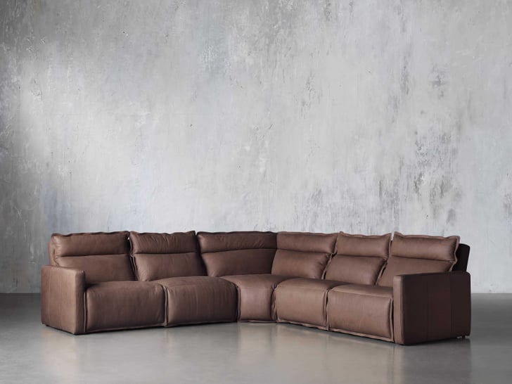 Best Leather Sectional With Recliners Arhaus Rowland Leather Five